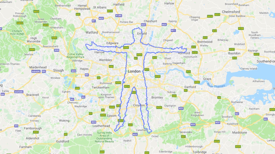 Camina 300 kilómetros para crear su silueta en Google Maps