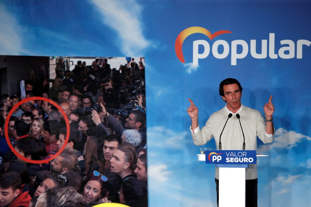 El expresidente del Gobierno José María Aznar interviene en el acto electoral que los populares celebran esta tarde en Barcelona. El expresidente del Gobierno José María Aznar interviene en el acto electoral que los populares celebran esta tarde en Barcelona.