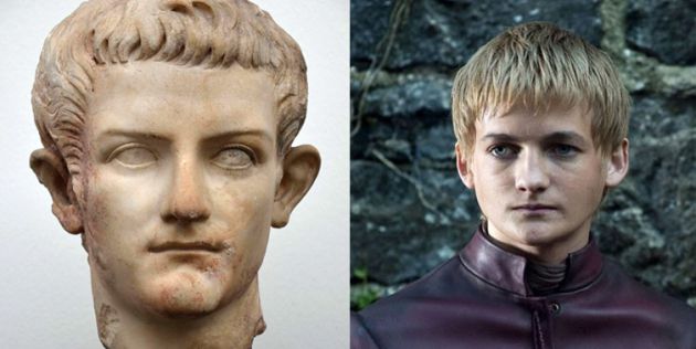 Caligula (en mármol, Ny Carlsberg Glyptotek, Copenhague) y Joffrey Baratheon interpretado por Jack Gleeson (Juego de Tronos, HBO) Caligula (en mármol, Ny Carlsberg Glyptotek, Copenhague) y Joffrey Baratheon interpretado por Jack Gleeson (Juego de Tronos, HBO)