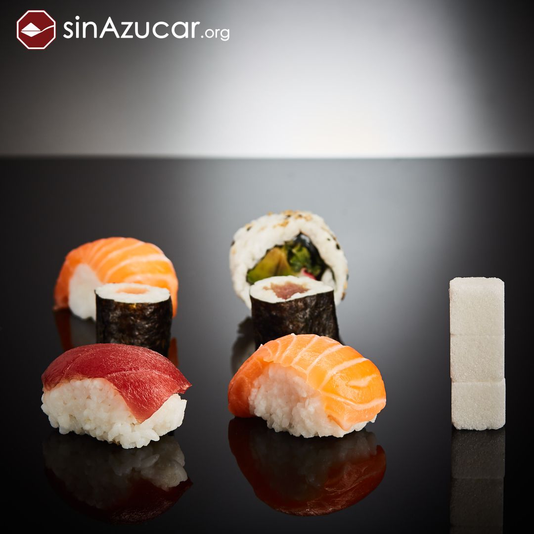 "Una de las cosas que más azúcar tiene es el sushi" "Una de las cosas que más azúcar tiene es el sushi"