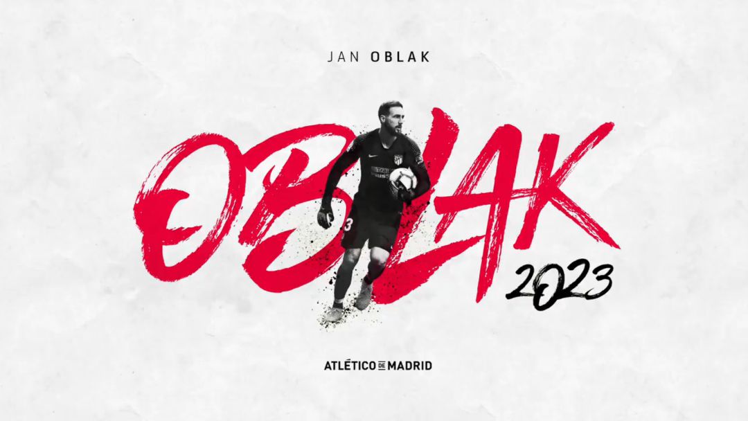 El Atleti ha anunciado por RRSS la renovación de Oblak. El Atleti ha anunciado por RRSS la renovación de Oblak.