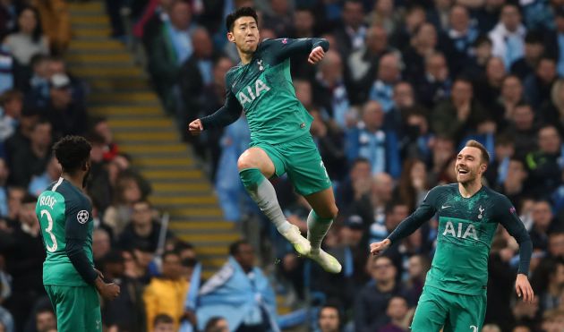 Heung-Min Son celebra uno de sus goles en el Etihad Heung-Min Son celebra uno de sus goles en el Etihad
