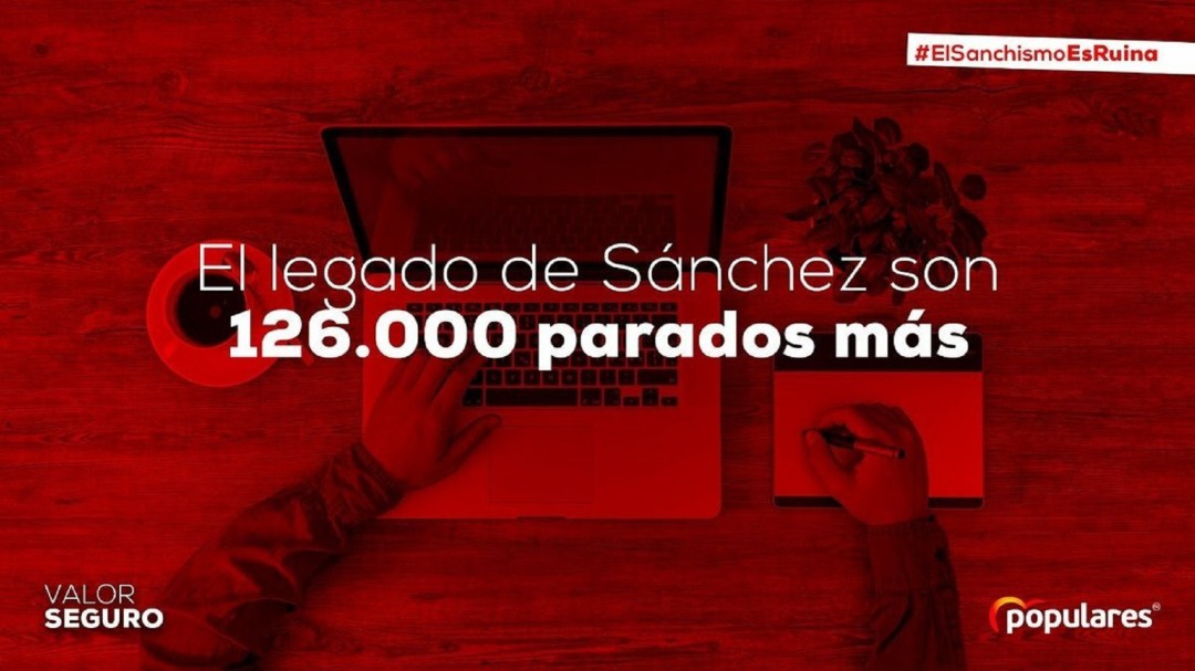 Es falso que el legado de Sánchez sea 126.000 parados más