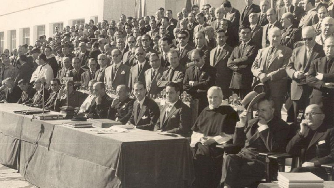 Inauguración de la Universidad Laboral en 1956