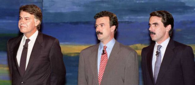Primer debate televisado entre Felipe González y José María Aznar en 1993. Primer debate televisado entre Felipe González y José María Aznar en 1993.