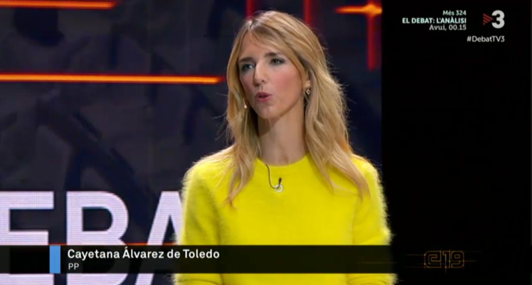 Cayetana Álvarez de Toledo, en el debate de TV3. Cayetana Álvarez de Toledo, en el debate de TV3.