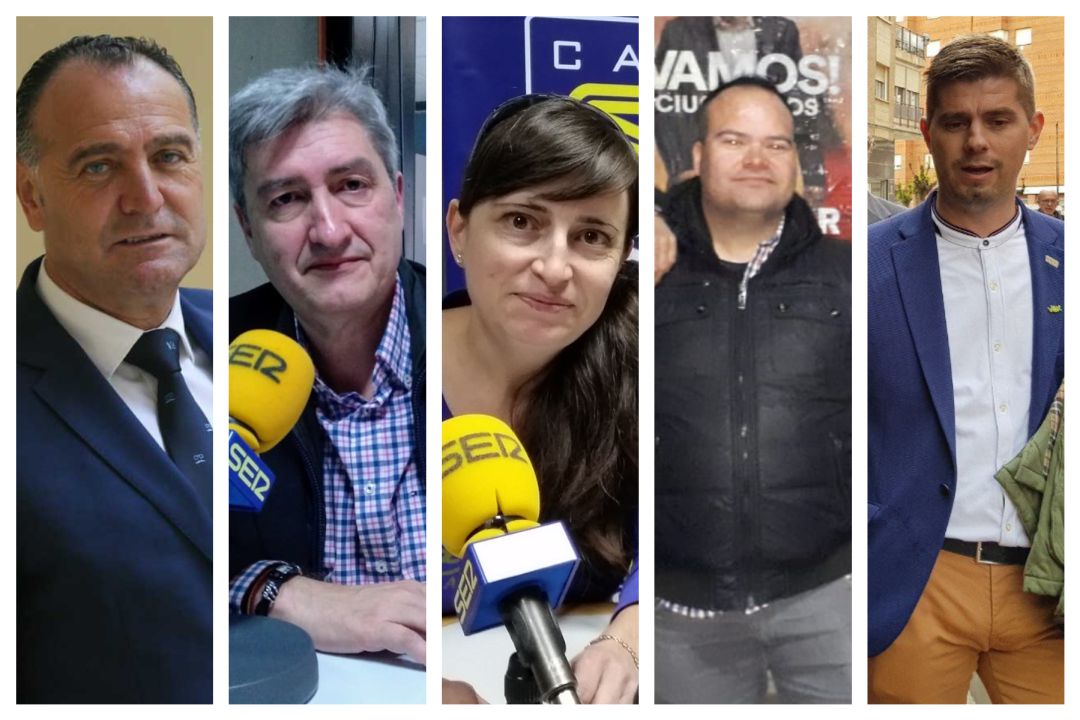 Candidatos a la Alcadía de Tarancón: José Manuel López Carrizo (PSOE), José Manuel Salas (PP), Carolina Rey (Unidas Podemos), Álvaro López (C'S) y David Borja (VOX). Candidatos a la Alcadía de Tarancón: José Manuel López Carrizo (PSOE), José Manuel Salas (PP), Carolina Rey (Unidas Podemos), Álvaro López (C'S) y David Borja (VOX).