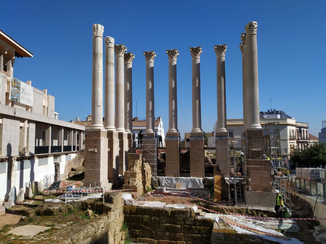 Obras del Templo Romano, antes de su paralización. Obras del Templo Romano, antes de su paralización.
