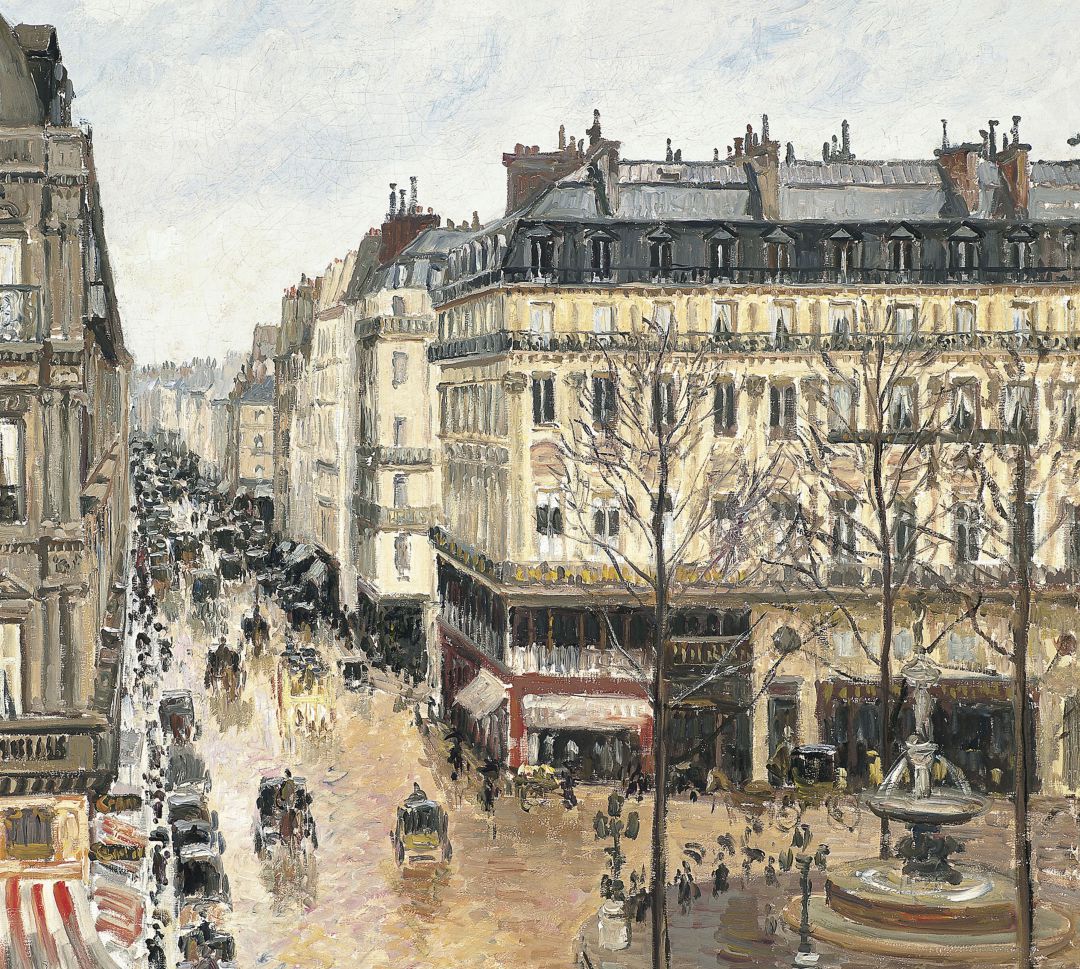 El cuadro de Pissarro 'Rue Saint-Honoré por la tarde. Efecto de lluvia'. El cuadro de Pissarro 'Rue Saint-Honoré por la tarde. Efecto de lluvia'.