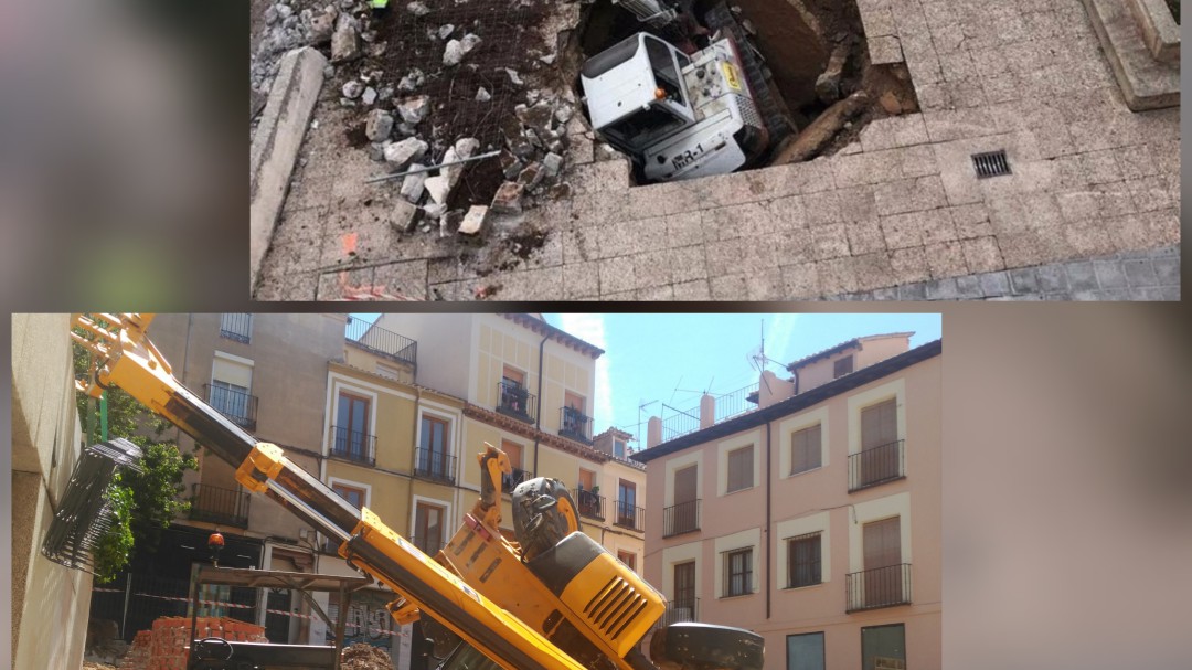2º accidente de una máquina en las obras de la Plaza del Concejo de Guadalajara