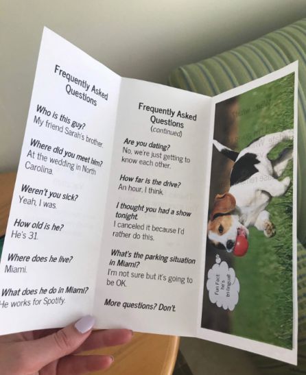 Las preguntas y respuestas que la joven estadounidense incluyó en su folleto Las preguntas y respuestas que la joven estadounidense incluyó en su folleto