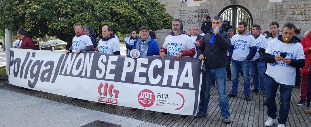 Protesta de los rabajadores de Poligal Protesta de los rabajadores de Poligal