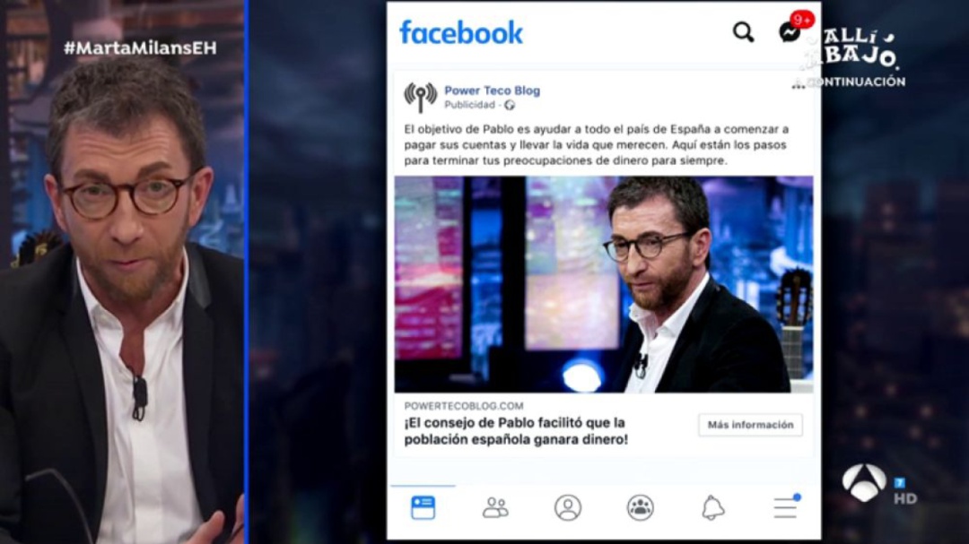 Pablo Motos estalla contra Facebook: "Es un fraude y ellos lo saben"
