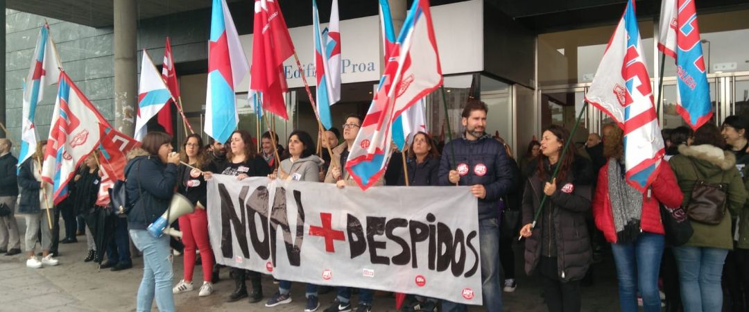 Concentración de trabajadores de Extel Concentración de trabajadores de Extel