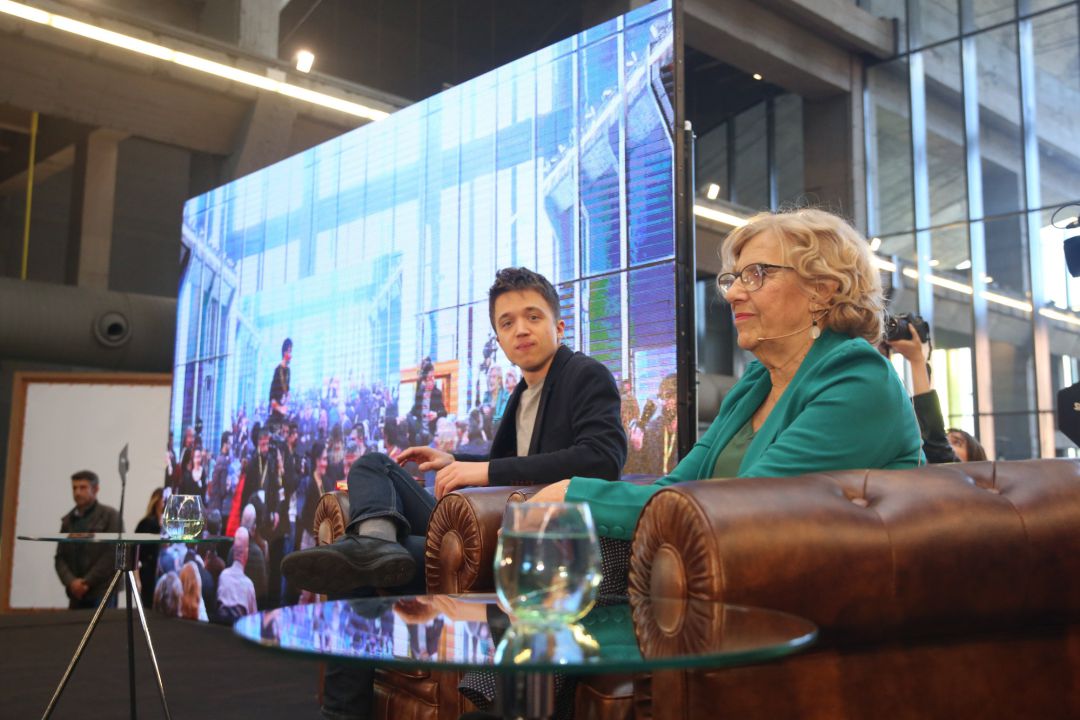 Imagen de un acto de Más Madrid con Carmena y Errejón Imagen de un acto de Más Madrid con Carmena y Errejón