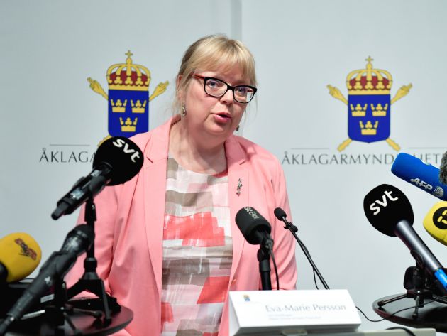 La fiscal sueca Eva-Marie Persson, durante la rueda de prensa La fiscal sueca Eva-Marie Persson, durante la rueda de prensa