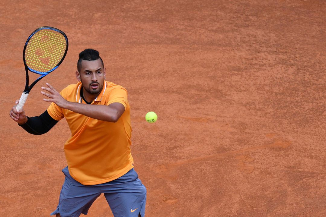 Kyrgios durante el partido contra Medvedev