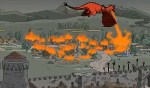 El dragón ataca la localidad. El dragón ataca la localidad.