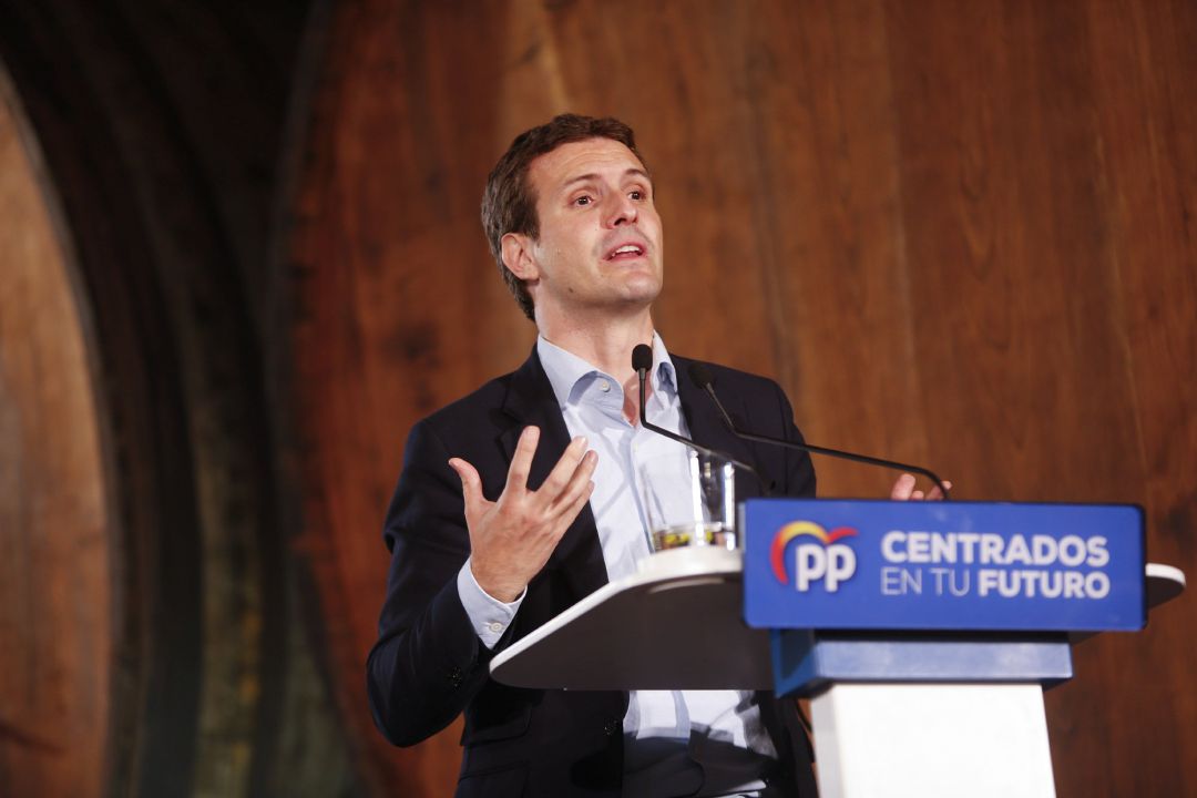 Pablo Casado durante su intervención Pablo Casado durante su intervención