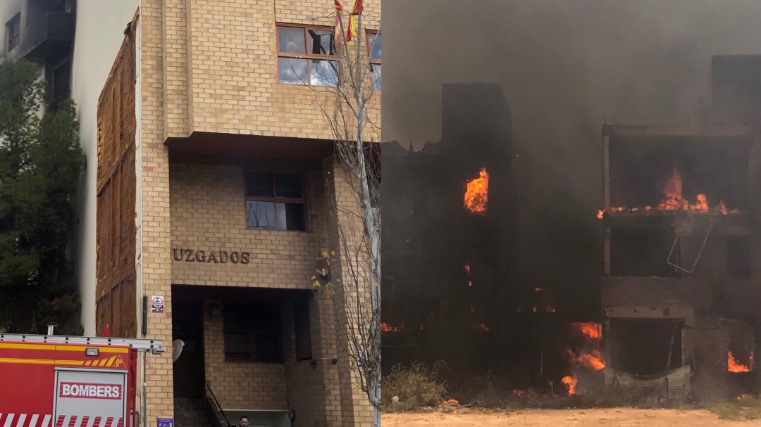 La Policía investiga la relación entre el incendio de los Juzgados y el del edificio de es Viver