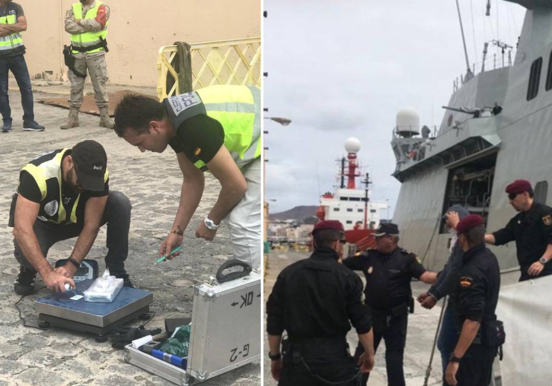 Los 1.500 kilos de cocaína interceptados cerca de Canarias iban a ser trasvasados a otro barco