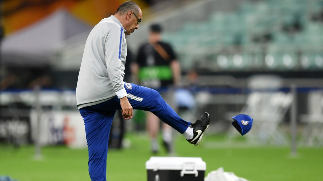Maurizio Sarri abandona el último entrenamiento del Chelsea antes de la final de la Europa League