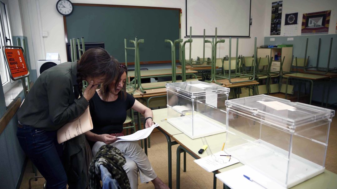 Imagen de un colegio electoral de Cantabria. Imagen de un colegio electoral de Cantabria.
