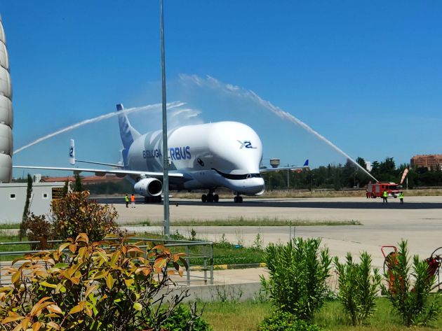 El BelugaXL, recién aterrizado en Getafe. El BelugaXL, recién aterrizado en Getafe.