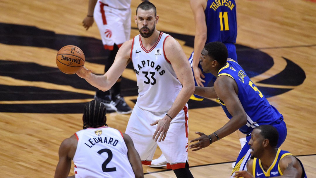 La gran aportación de Gasol, fundamental para la primera victoria de Raptors ante Warriors