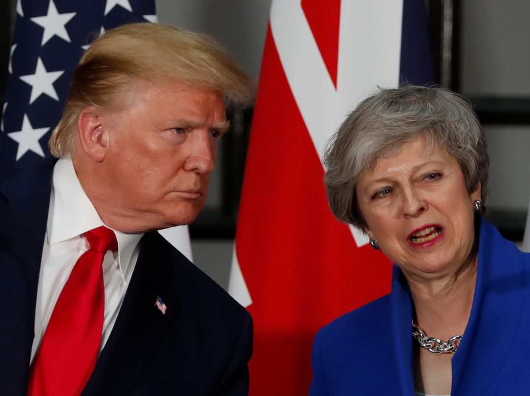 Donald Trump y la primera ministra británica Theresa May durante su rueda de prensa Donald Trump y la primera ministra británica Theresa May durante su rueda de prensa