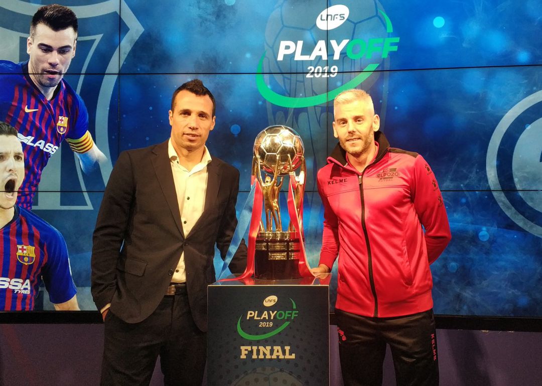 Diego Giustozzi y Miguelín en la presentación de la final de la LNFS Diego Giustozzi y Miguelín en la presentación de la final de la LNFS