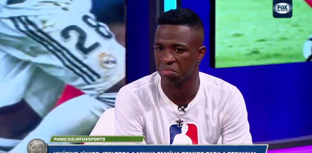 Vinicius Júnior, durante su entrevista Vinicius Júnior, durante su entrevista