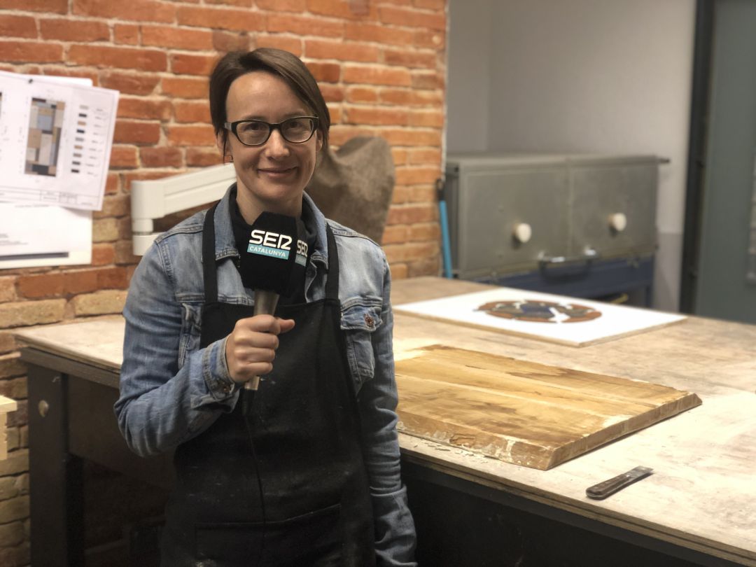Anna Santolaria al seu estudi durant l'entrevista a la SER Anna Santolaria al seu estudi durant l'entrevista a la SER
