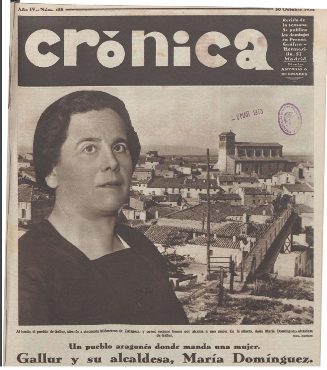 María Domínguez fue la primera alcaldesa democrática, durante la Segunda República María Domínguez fue la primera alcaldesa democrática, durante la Segunda República