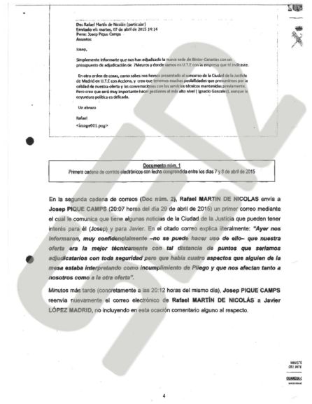 La Mesa de Contratación propuso adjudicar la construcción y explotación de la Ciudad de la Justicia de Madrid a la UTE OHL-Acciona, tal y como pretendían los sospechosos La Mesa de Contratación propuso adjudicar la construcción y explotación de la Ciudad de la Justicia de Madrid a la UTE OHL-Acciona, tal y como pretendían los sospechosos