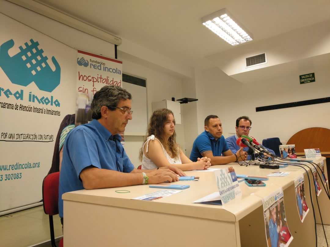 Félix Revilla, Christina Tsompanidou, Ivan Ladino y Eduardo Menchaca durante la presentación de la memoria de la Red Íncola Félix Revilla, Christina Tsompanidou, Ivan Ladino y Eduardo Menchaca durante la presentación de la memoria de la Red Íncola