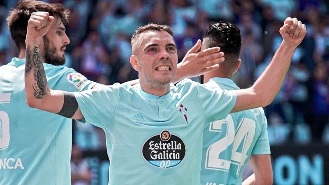 Iago Aspas celebra un gole en Balaídos Iago Aspas celebra un gole en Balaídos