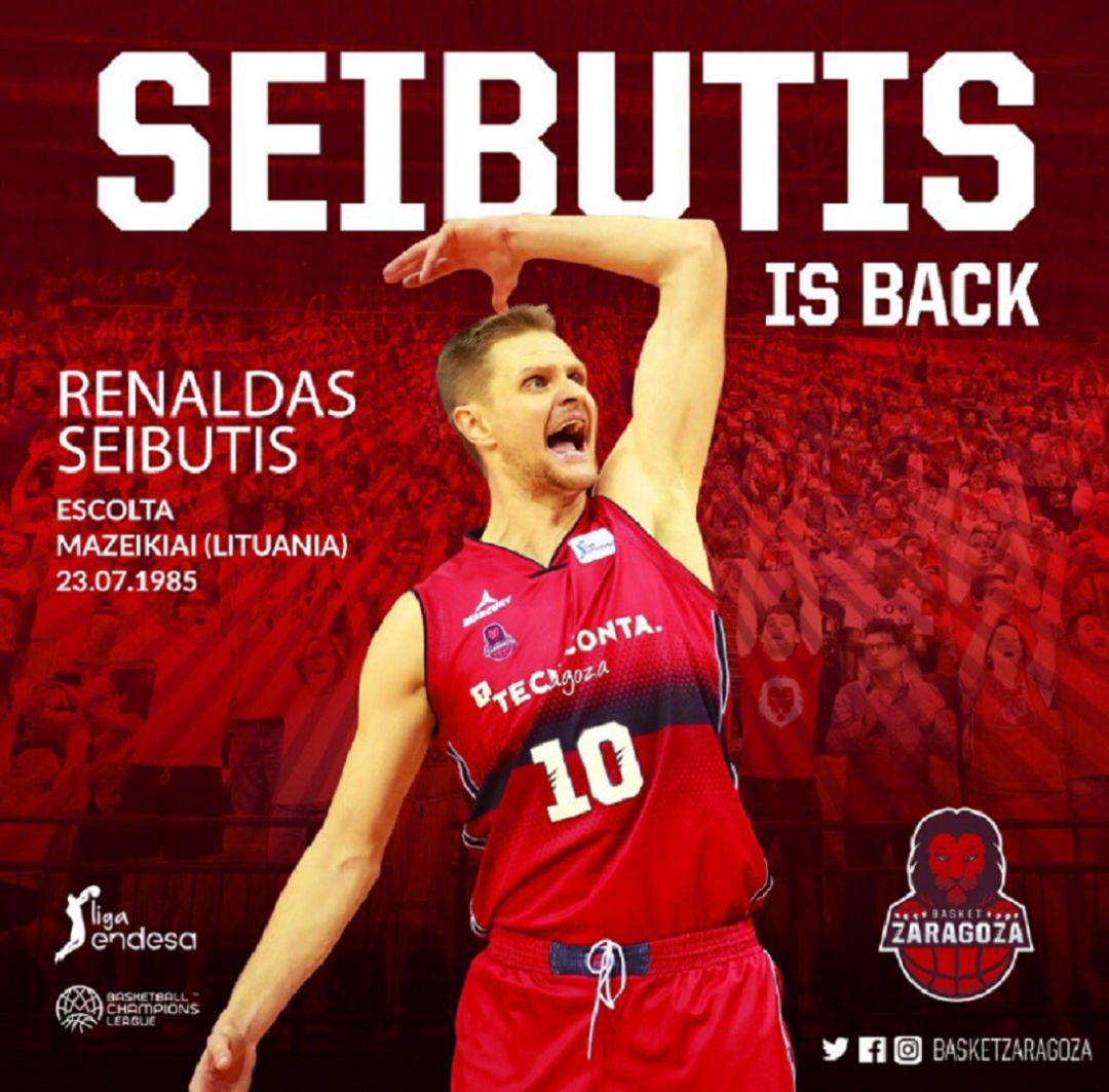 El alero lituano Seibutis sigue en el Basket Zaragoza El alero lituano Seibutis sigue en el Basket Zaragoza