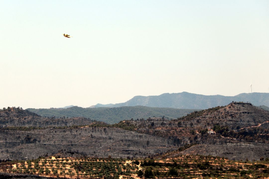 Els bombers estabilitzen gairebé tot el perímetre de l'incendi de la Ribera Els bombers estabilitzen gairebé tot el perímetre de l'incendi de la Ribera