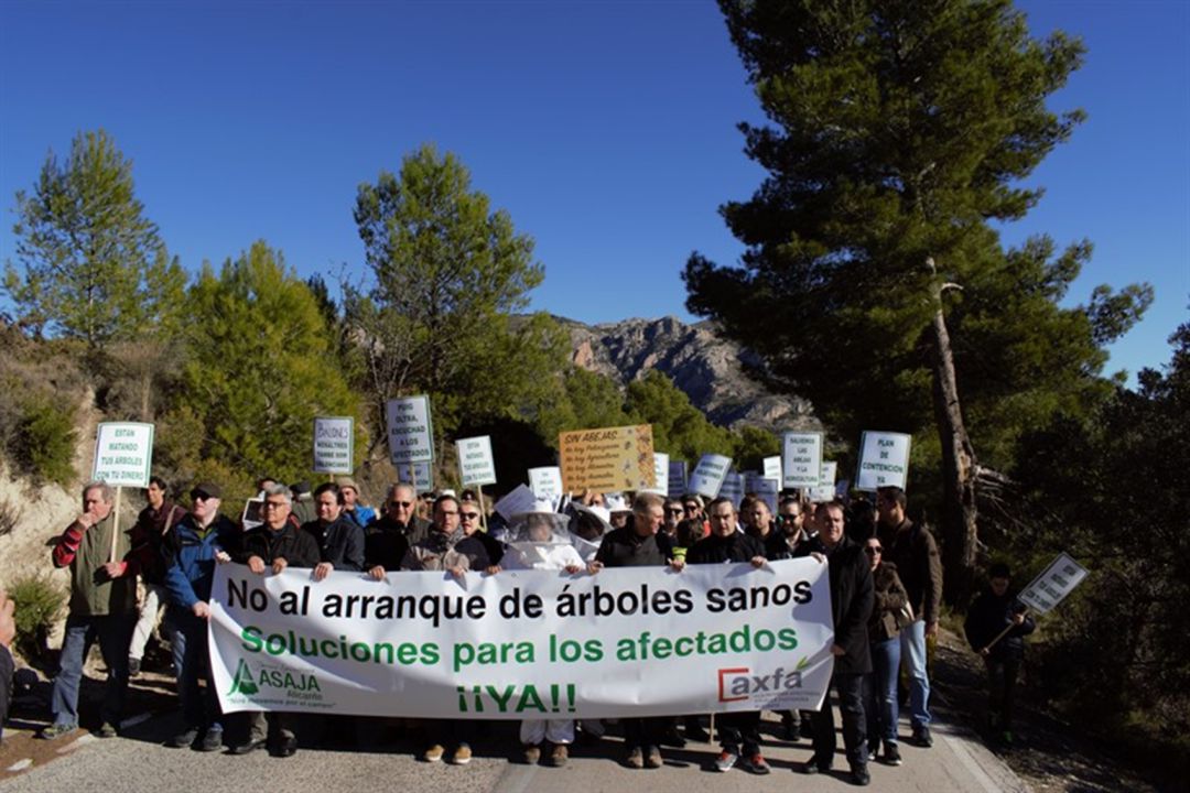 Imagen de archivo de una manifestación de AXFA y ASAJA Alicante Imagen de archivo de una manifestación de AXFA y ASAJA Alicante