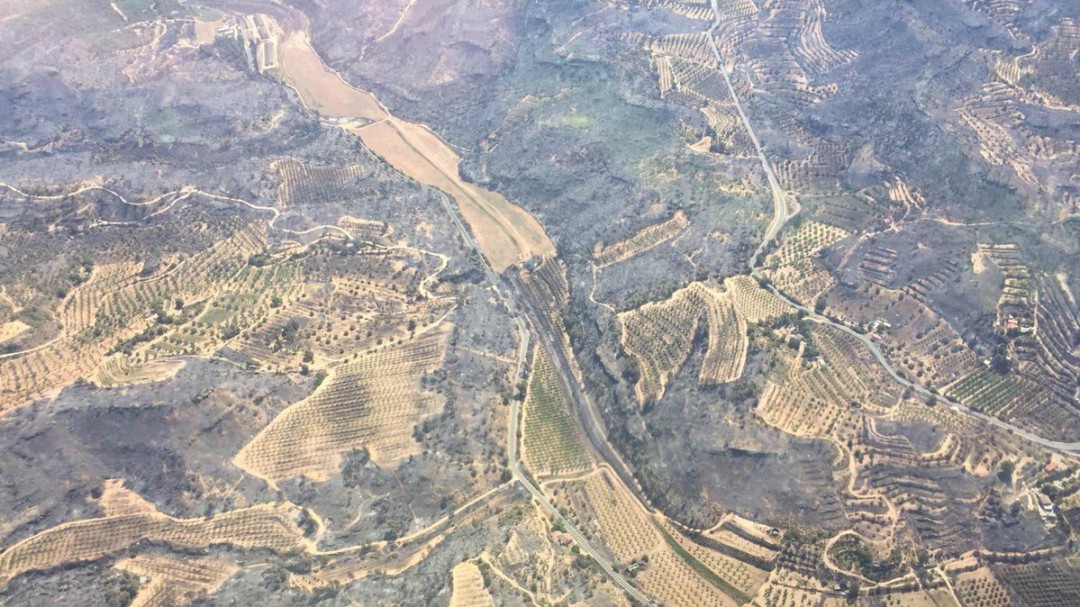 Controlado el incendio de la Ribera d'Ebre que ha quemado 6.000 hectáreas