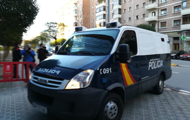 Los acusados trasladados en furgón durante el juicio Los acusados trasladados en furgón durante el juicio