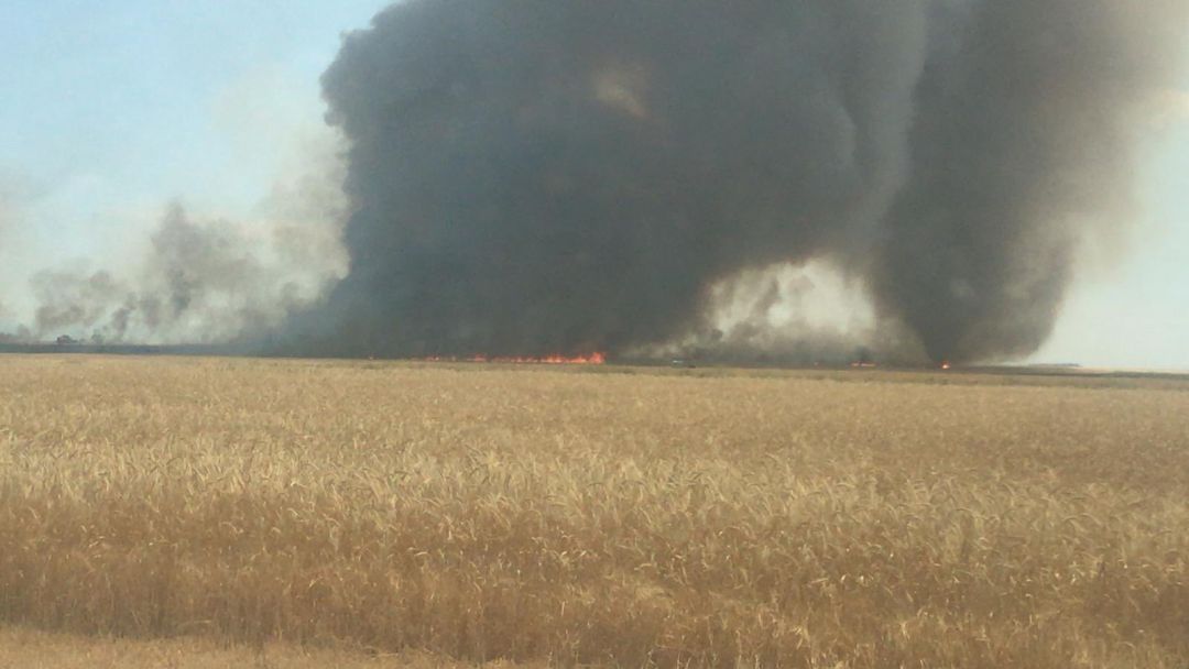 Incendio de cereal en Campaspero Incendio de cereal en Campaspero