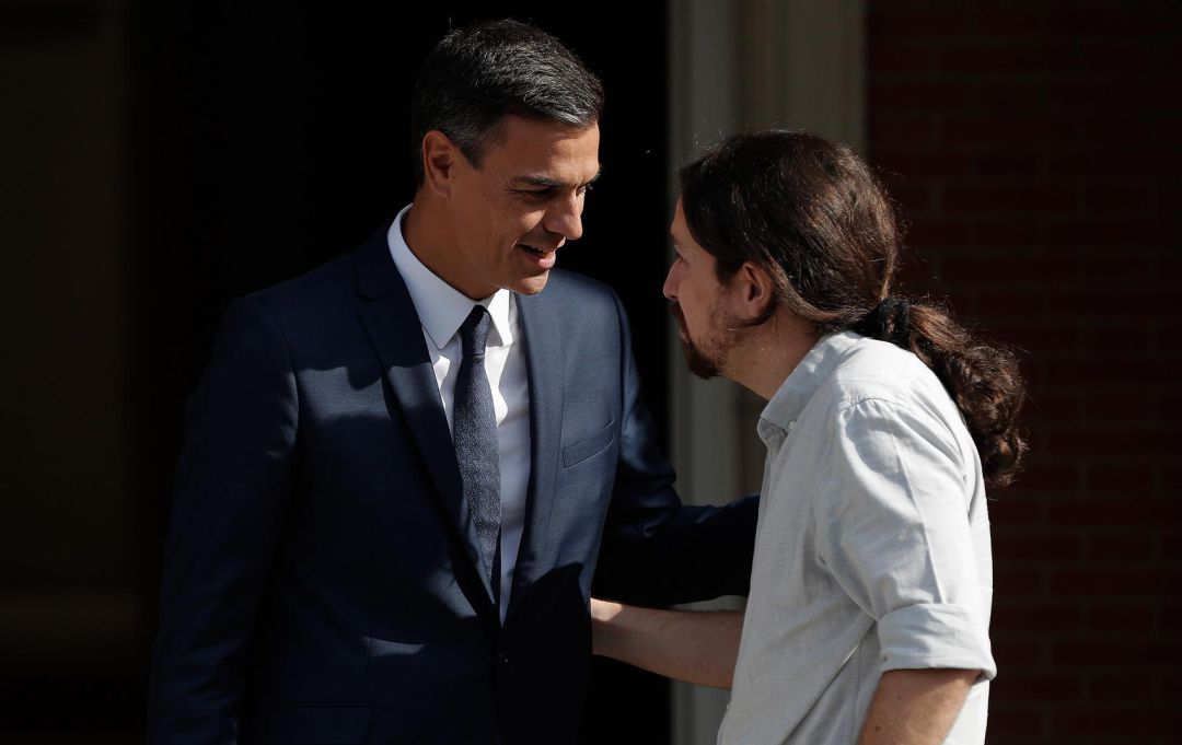 Imagen de archivo de Pedro Sánchez y Pablo Iglesias Imagen de archivo de Pedro Sánchez y Pablo Iglesias