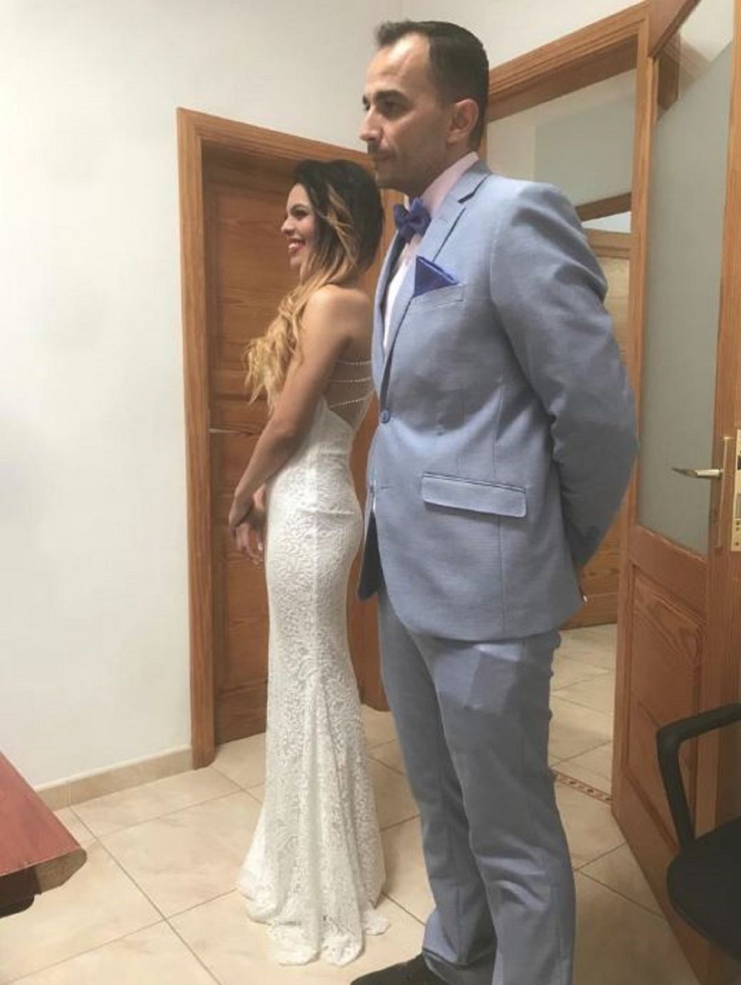 Romina Celeste y su marido, el día de su boda. Romina Celeste y su marido, el día de su boda.