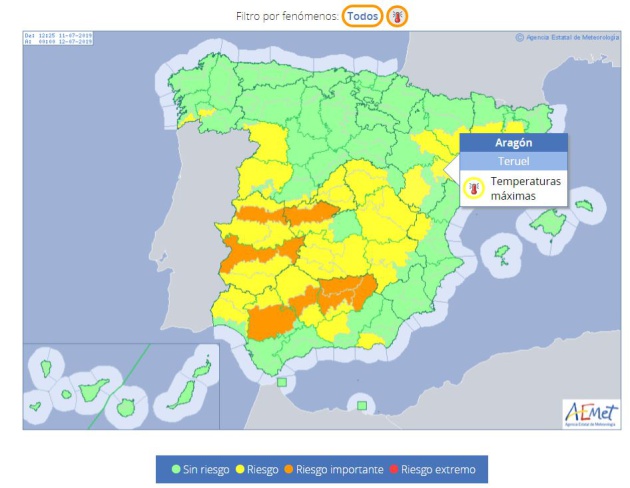 Alertas para este jueves 11 de julio. Alertas para este jueves 11 de julio.