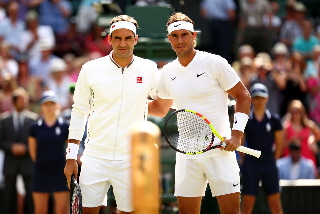 Roger Federer y Rafael Nadal antes de su enfrentamiento número 40. Roger Federer y Rafael Nadal antes de su enfrentamiento número 40.