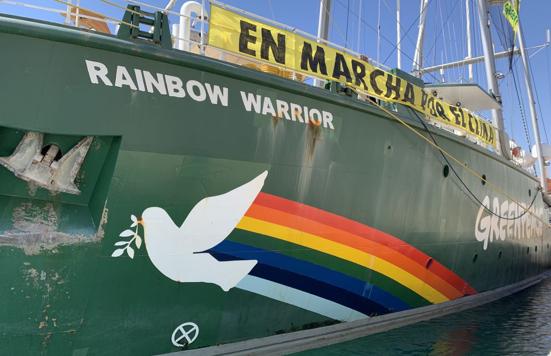El buque "Rainbow Warrior" de Greenpeace que estará en el Muelle 2 hasta este martes El buque "Rainbow Warrior" de Greenpeace que estará en el Muelle 2 hasta este martes