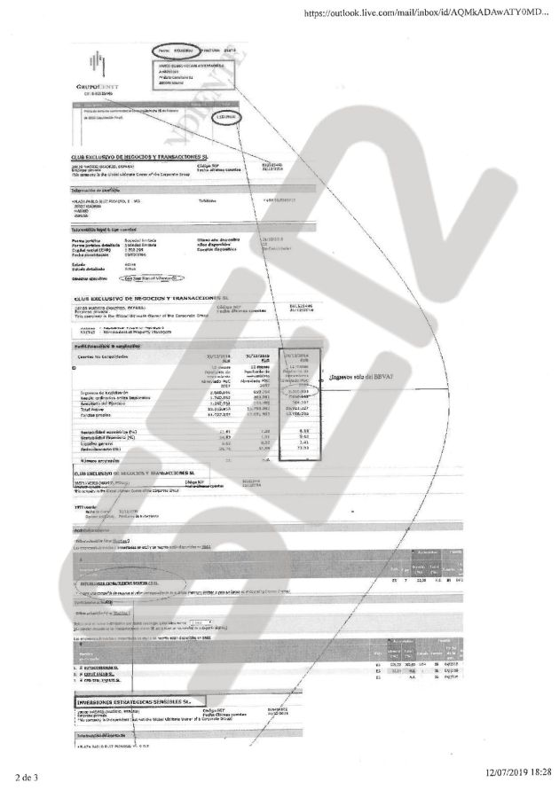 El 90% de los ingresos de las empresas de Villarejo en el año 2014 provenían del BBVA El 90% de los ingresos de las empresas de Villarejo en el año 2014 provenían del BBVA