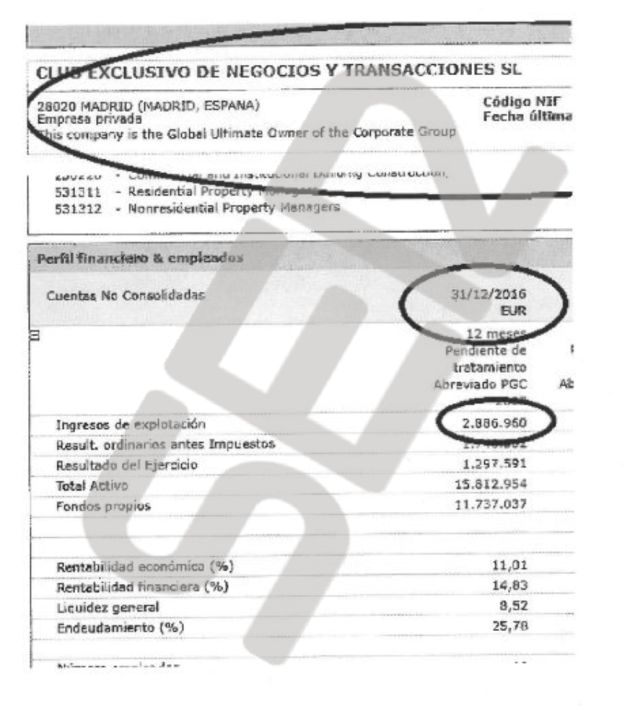 El 90% de los ingresos de las empresas de Villarejo en el año 2014 provenían del BBVA El 90% de los ingresos de las empresas de Villarejo en el año 2014 provenían del BBVA